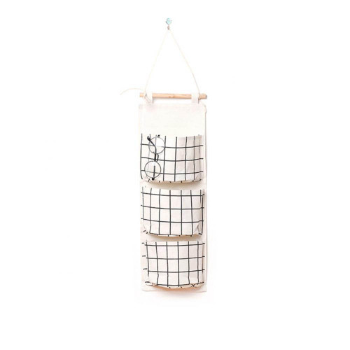 3 Pockets Wall Hanging Storage Bag Shoes Door Shelf Holder Organizer Rack(White)