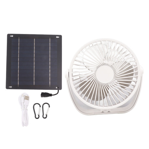 6 Inch Round Solar Ventilator 10W USB Solar Panel Powered Portable Fan for Cooling Ventilation