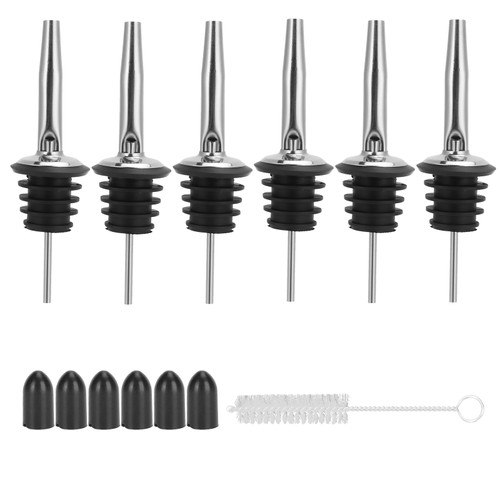 Wine Pourer Bottle Dispenser Spout Cone Nozzle W/Silicone Dust Cap 304 Stainless Steel
