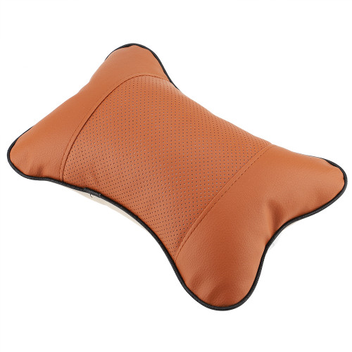 1Pc Soft Auto Car Seat Headrest Pillow Breathable Head Neck Support Cushion Pad(Brown)