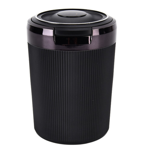 LED Car Ashtray with Lid 3W Portable Automobile Ashtray Car Cigarette Ashtray for Home OfficeBlack