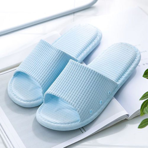 Bathroom Slippers Unisex Slip Proof Shower Sandals Summer Indoor Soft Silent Slippers Blue 36‑37 Size(for 35‑36)