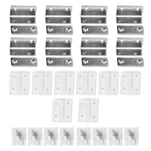 Magnet Catch L Shaped Cold Rolled Steel Hole Free Magnet Stop for Cabinet Doors Drawers Sliding DoorsSilver