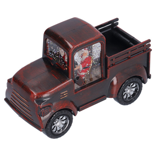 Christmas Retro Car LED Night Light with Santa Claus Small LED Wind Lantern DecorationsVintage Red