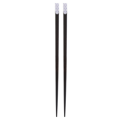1 Pair of  Japanese Style Sakura  Pattern Reusable Durable Wooden Chopsticks  (Blue)
