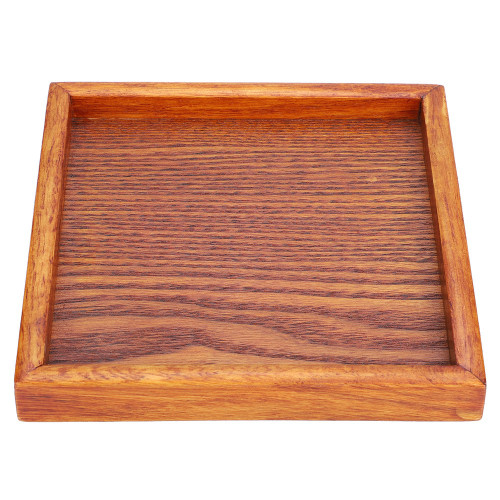 Small Portable Square Shape Solid Wood Tea Coffee Snack Dinning Serving Tray Plate(16.5*16.5*2)
