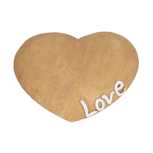 Pet Memorial Stone Heart Shaped Garden Memorial Tombstone Resin Dog Cat Gravestone for Lawn BackyardSand Color