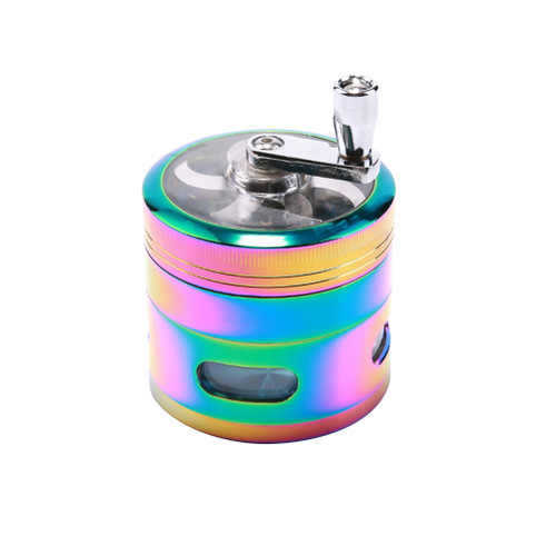 63mm 4 Layer Hand Cranking Grinder Aluminum Alloy Hand Cranked Grinder with Handle