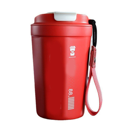 390ml Insulated Coffee Mug Keep Warm Cold Portable Stainless Steel Camping Mug for Home School Office Outdoor Red