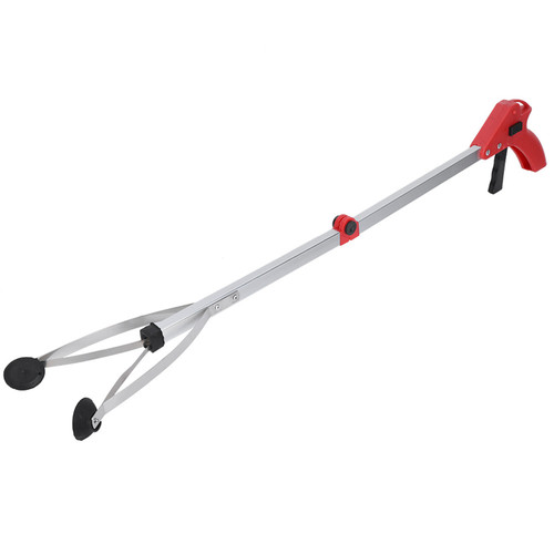 Garbage Picker Folding Trash Grabber for Garden Leaves Waste Pick Up(Red handle)