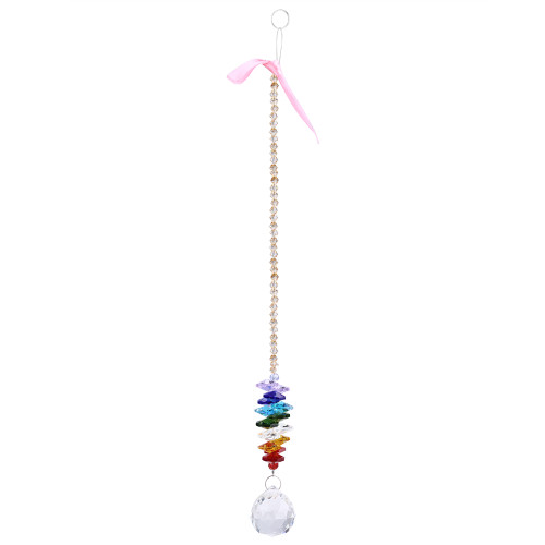 Handmade Hanging Pendant Rainbow Crystal Prisms Ball Chandelier Lamp Xmas Window Decor