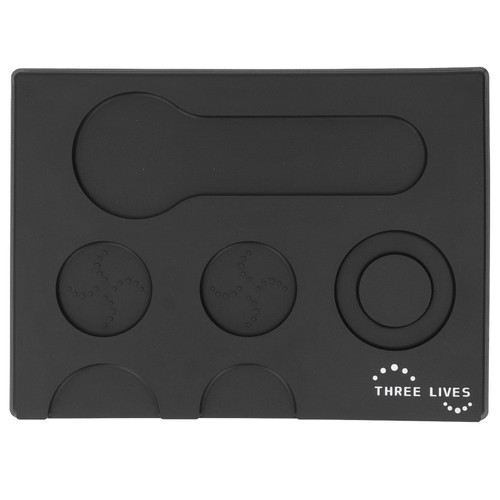 Coffee Tampers Mat Portable PVC Polished Back Antiskid Coffee Tamping Pad for Bar Cafe Home Black