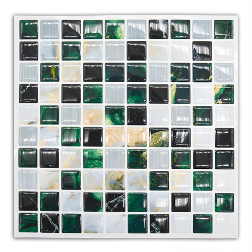5 Pcs 3D Mosaic Tile Stickers DIY Waterproof PVC Self Adhesive Wall Stickers Tile Stickers for Home Kitchen