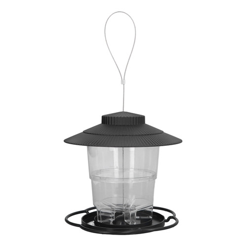 Bird Feeder 1L Durable ABS Easy Filling Transparent Container Portable Pavilion Design Hanging Bird Feeder