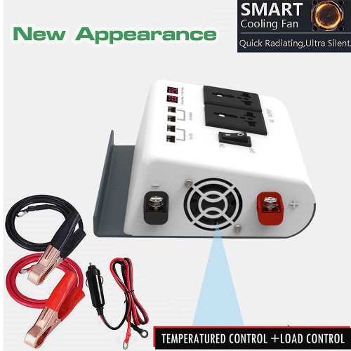 300W Power Inverter DC 12V to AC 220V Modified Sine Wave Inverter with 18W Solar Panel and 30A Solar Charge Controller for Mobiles Phones Computers Laptop LCD Dual Digital Intelligent Display Screens Inverter