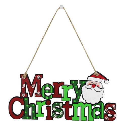Christmas Family Wooden Sign Cartoon Santa Snowman Home Door Wall Hanging Decor Merry Christmas Sign Home Decoration Pendant