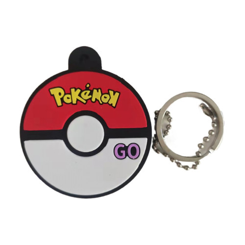 Keychain Three Dimensional Animation Soft Rubber Ornaments Double Sided Key Protection CoverPokeball