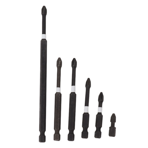 6Pcs Strong Magnetic Impact Bits Cross Non Slip for Driver Electric Drill Screwdriver Industrial Grade