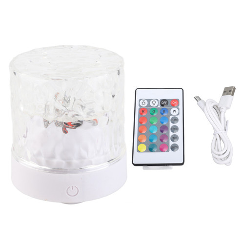 Crystal Table Lamp Projection Dimmable Night Light 16 RGB Color Changing Lamp for Bedroom Bedside 5W USB Charging