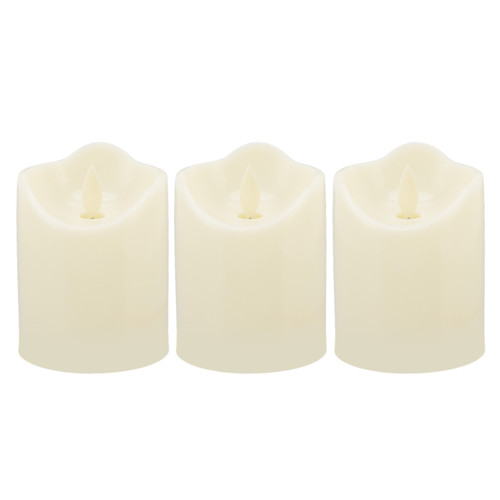 3Pcs LED Swing Candle Light Warm Light Battery Powered Flameless LED Plastic Swing Candle Lamp for Festival Party