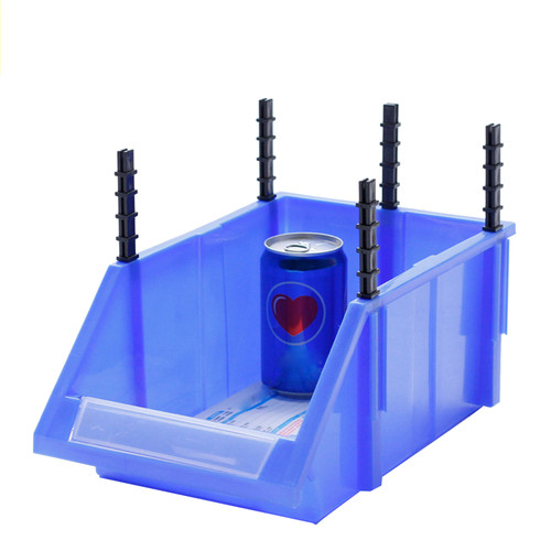Work Bin HDPE Thicken Combined Type Durable Hanging Stacking Containers for Store Spare Parts Electronic ComponentsBlue 155x107x74 No Labels Cover