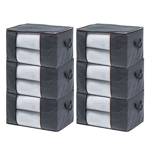 [通拓商品]6PCS Large Foldable Laundry Storage Bag Organizer with Handles Zipper & Transparent visual Window Design