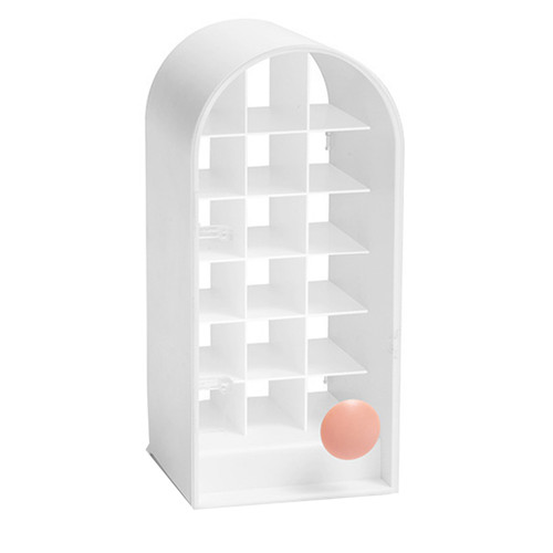 18 Spaces Lipstick Storage Rack Castle Molding Dustproof ABS Lipstick Organizer for Makeup Cosmetics White