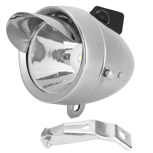 Vintage Bicycle Headlight Retro Bike LED Light Night Riding Safety Front Head Lamp Cycling AccessoriesSilver