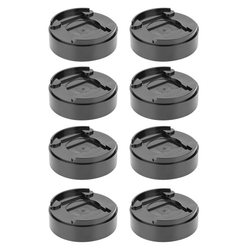 8 Pcs Black Round Plastic Bed Risers Mats Cabinet Table Feet Pad Furniture Legs Risers