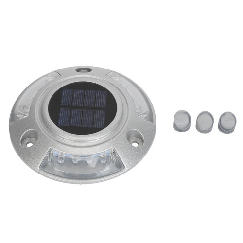 Solar Road Stud Light IP68 Waterproof Aluminum Alloy Automatic Lighting LED Deck Lighting Road Stud 6V 1.8W Red Lighting