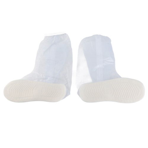 Transparent Knee High Rain Shoe Cover Reusable Water Resistant Shoe Cover with Side Zipper for Men Women
