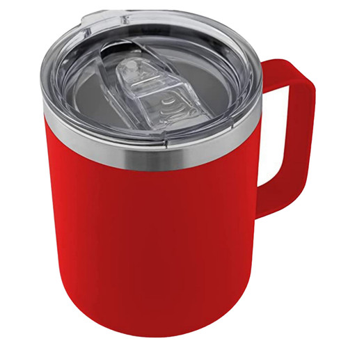 12oz Vacuum Mug Stainless Steel Thermal Mug Pure Color Double Wall Insulation Cup for Home Office Red 12oz