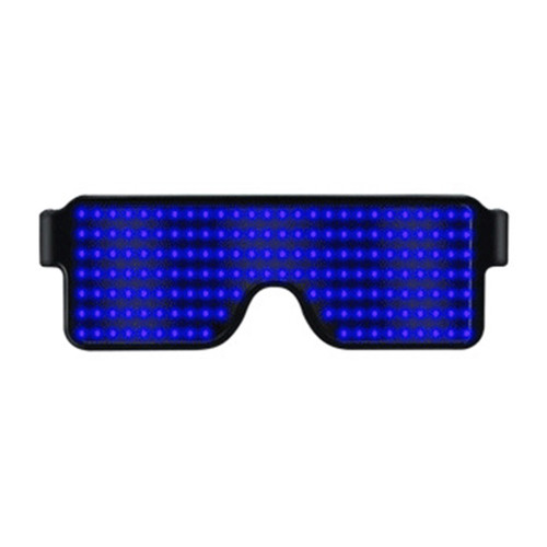 USB Chargeable LED Light Glasses Smart Glasses Fashionable Luminous Eyeglasses Glowing Glasses for Daily Decoration Bar Club KTV Party Costumes Blue