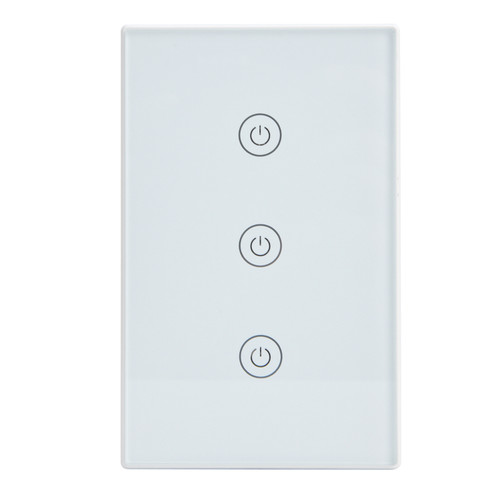 3 Gang Smart Touch Switch Glass Panel Voice APP Remote Control Wifi Light Switch for Google Home