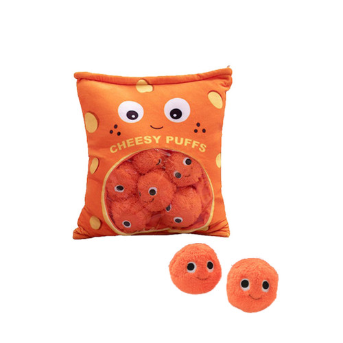 Cheese Puff Plush Toy Soft Cheesy Puff Plush Toy Puff Balls Cute Snack Filled Pillow Small Plush Doll  Plush Birthday Gift