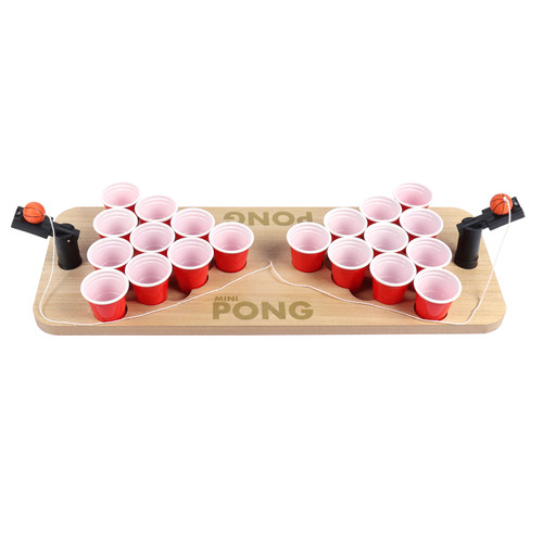 Shot Pong Table Top Drinking Game Set with 20Pcs Disposable Plastic Cups for Party Supplies