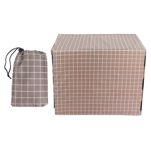 Dog Kennel Cover AntiMosquito Dustproof Oxford Dog Cage Cover for Outdoor Pet Kennel(Grid L:42inches)