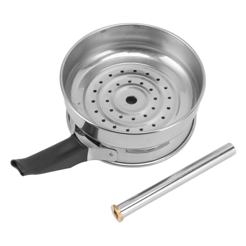 Hookah Charcoal Holder Stainless Steel with Handle Glossy Hookah Heat System for Home Smoking