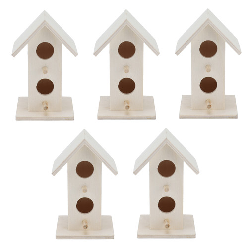 5Pcs Wood Birdhouse Garden Weatherproof Nesting Bird Cage for Bluebird Finch Chickadee