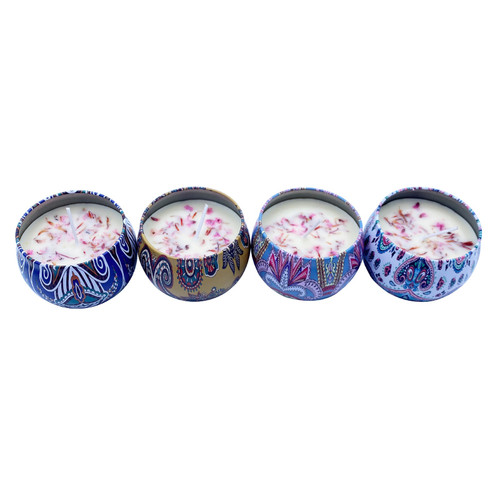 Fragrance Candle Air Freshener Boxed Dried Flower Scented Aromatherapy Candle for Valentine's Day GiftSage and Sea Salt Aroma Flower Pattern Random