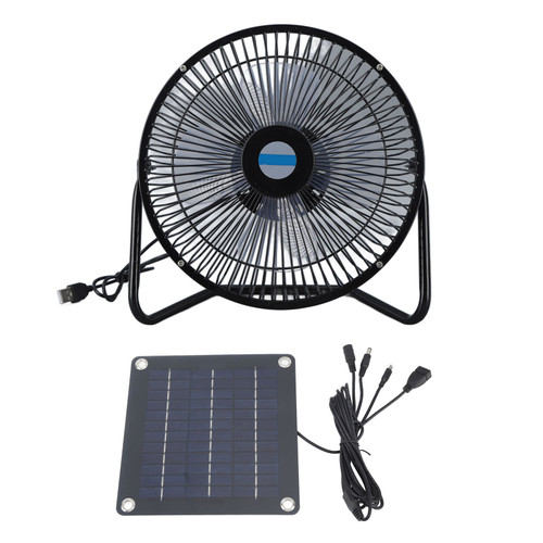 10W Solar Panel Powered Fan 8inch USB Portable Solar Panel Fan for Camping Outdoor Chicken Dog Pets Houses