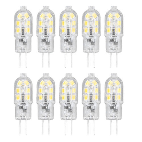 10Pcs G4 LED Bulb Brightness Dimming High Color Rendering Transparent Shell Light Bulbs for Landscape Lights DC 12V Warm Light