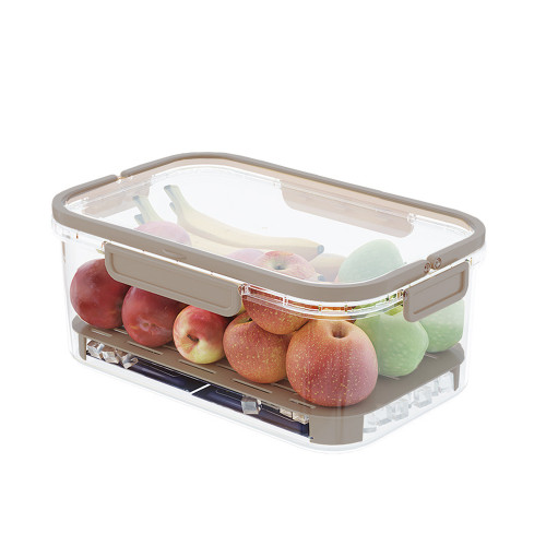 Fridge Organizer with Lids & Handle, Reusable Food Storage Containers Vegetable Fruit Keepers for Home/Picnic