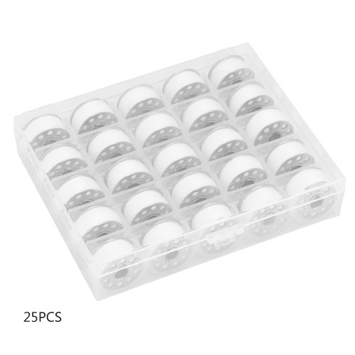 25pcs Portable Household Handcraft Sewing Kit Thread Home Use Tool with Storage Box (White)