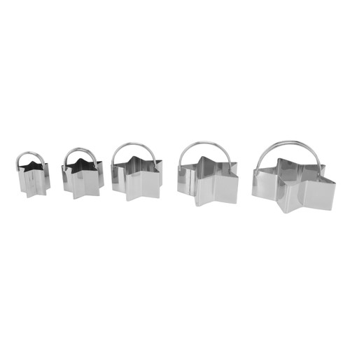 5PCS Cookie Cutter Set Stainless Steel Stars Shaped Biscuit Cutter Molds for Home Cake Kitchen