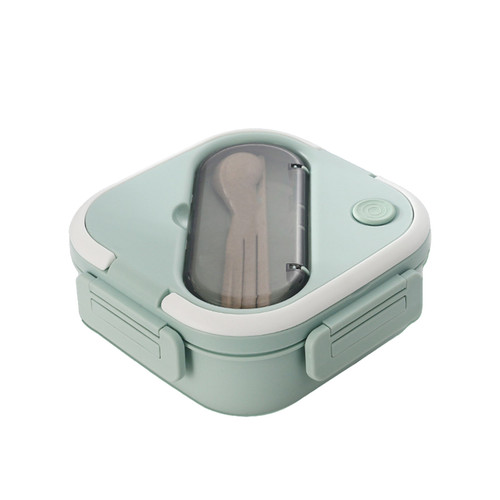 Bento Box Plastic Compartments Insulated Leakproof Lunch Box for School Work Microwave Safe Green