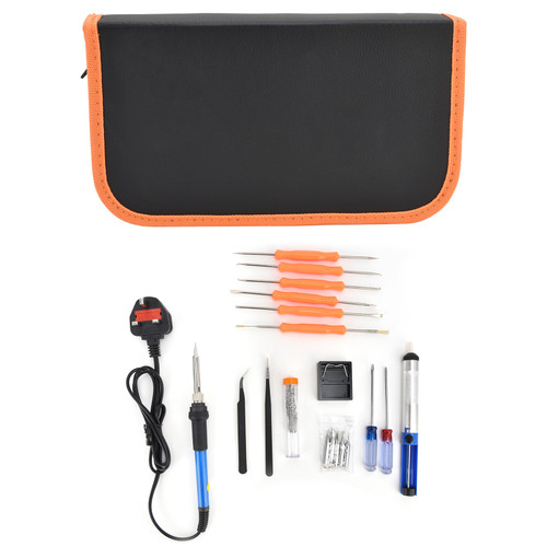 Electric Soldering Iron Kit with Solder Tips 180‑500℃ Adjustable DIY Welding Repairing ToolUK 220V