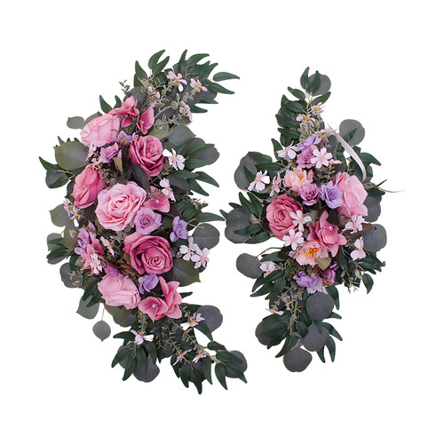 Artificial Wedding Arch Flowers Kit Elegant Silk Cloth Plastic Artificial Flower Swag Decoration