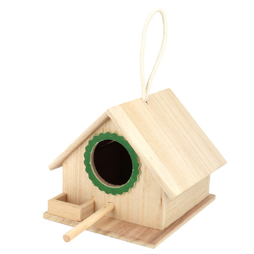Birds House Durable Hanging Pine Bird Nest for Birds Feeding station resting stop(Green)