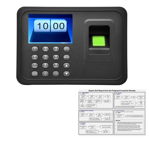 2.4'' TFT LCD Display Biometric USB Fingerprint Attendance Machine Free Software Password Employee Checking-in Reader